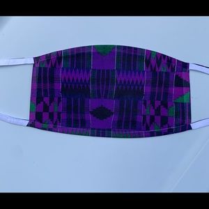 Face Cover - Mask Purple Kente Design